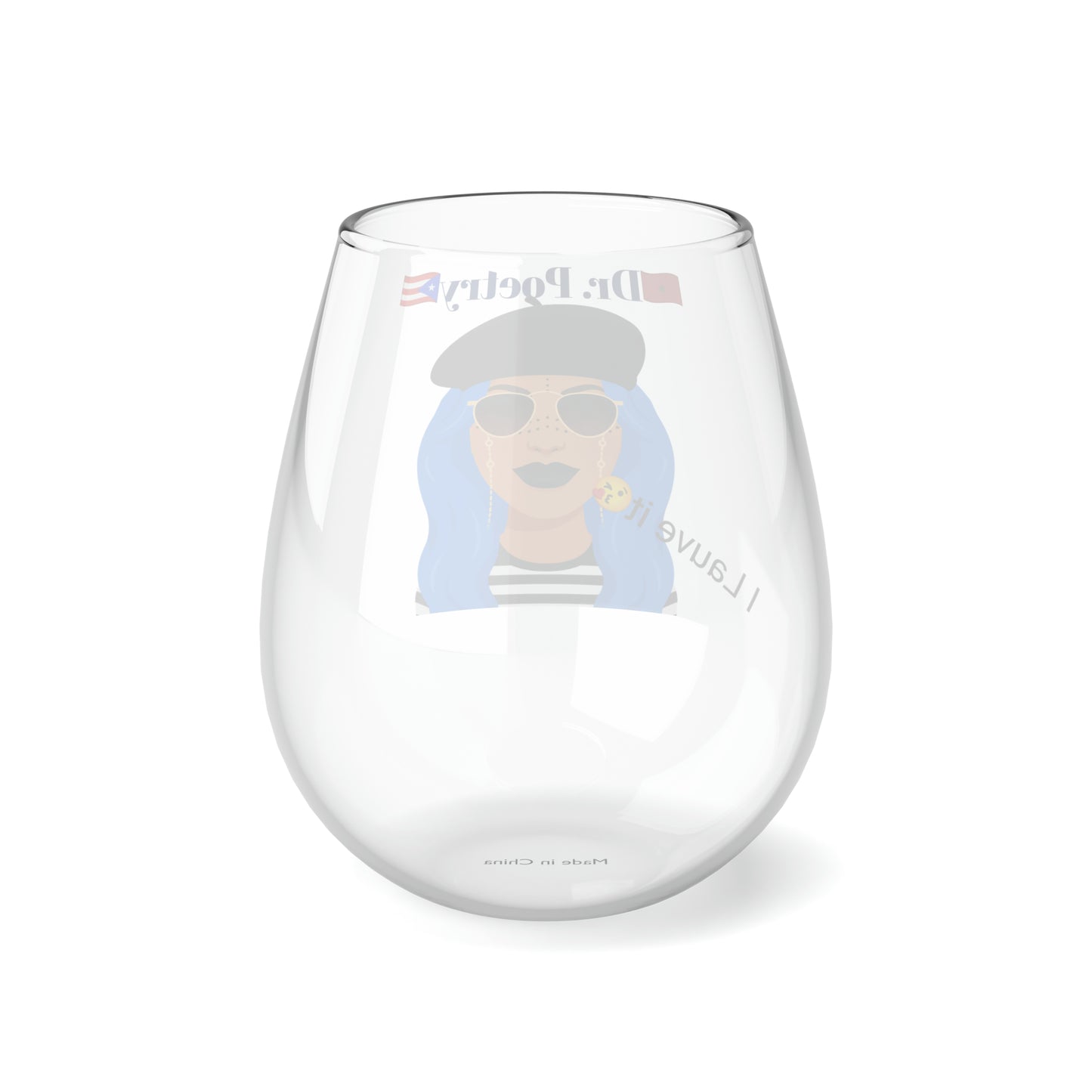 Dr. Poetry Stemless Wine Glass, 11.75oz