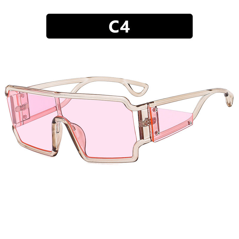 MR. POET Square connected sunglasses with hollowed out avant-garde personality Instagram popular fashion street photography futuristic sunglasses