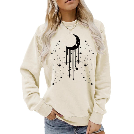 Celestial Moon Star Pattern Hoodie