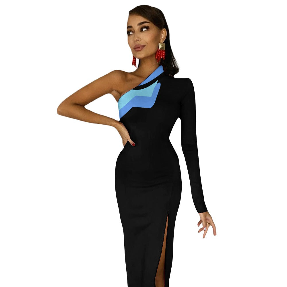 Badge of Pearls Half Sleeve Slit Dress