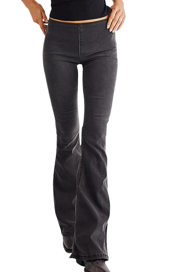 Mid waist flared jeans for women and women