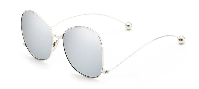 Rose Pink Mirror Round Sunglasses New Brand Designer Women Sunglasses Fashion Contort Leg Sun Glasses Oversize Oculos