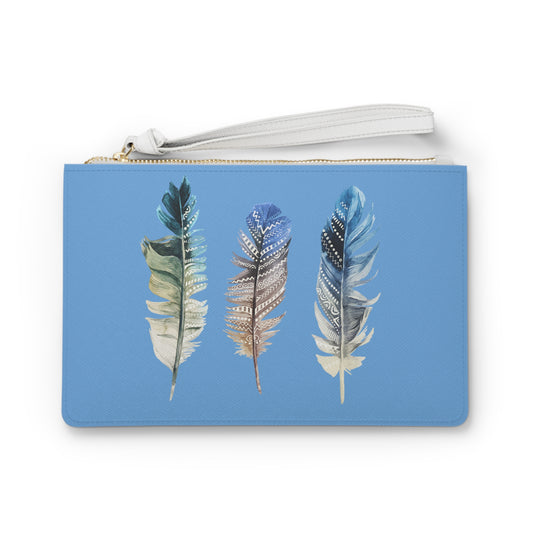 Bohemian Feather Clutch Bag - Stylish Poet's Accessory