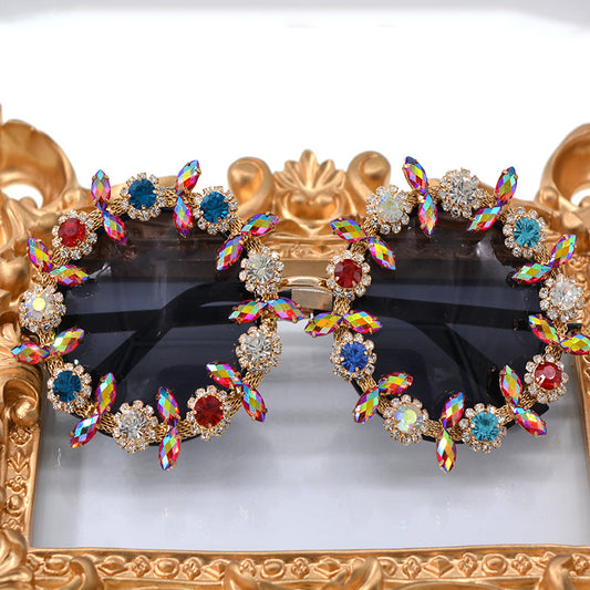 DR. POETRY'S Baroque diamond studded exaggerated personality colored sunglasses for women