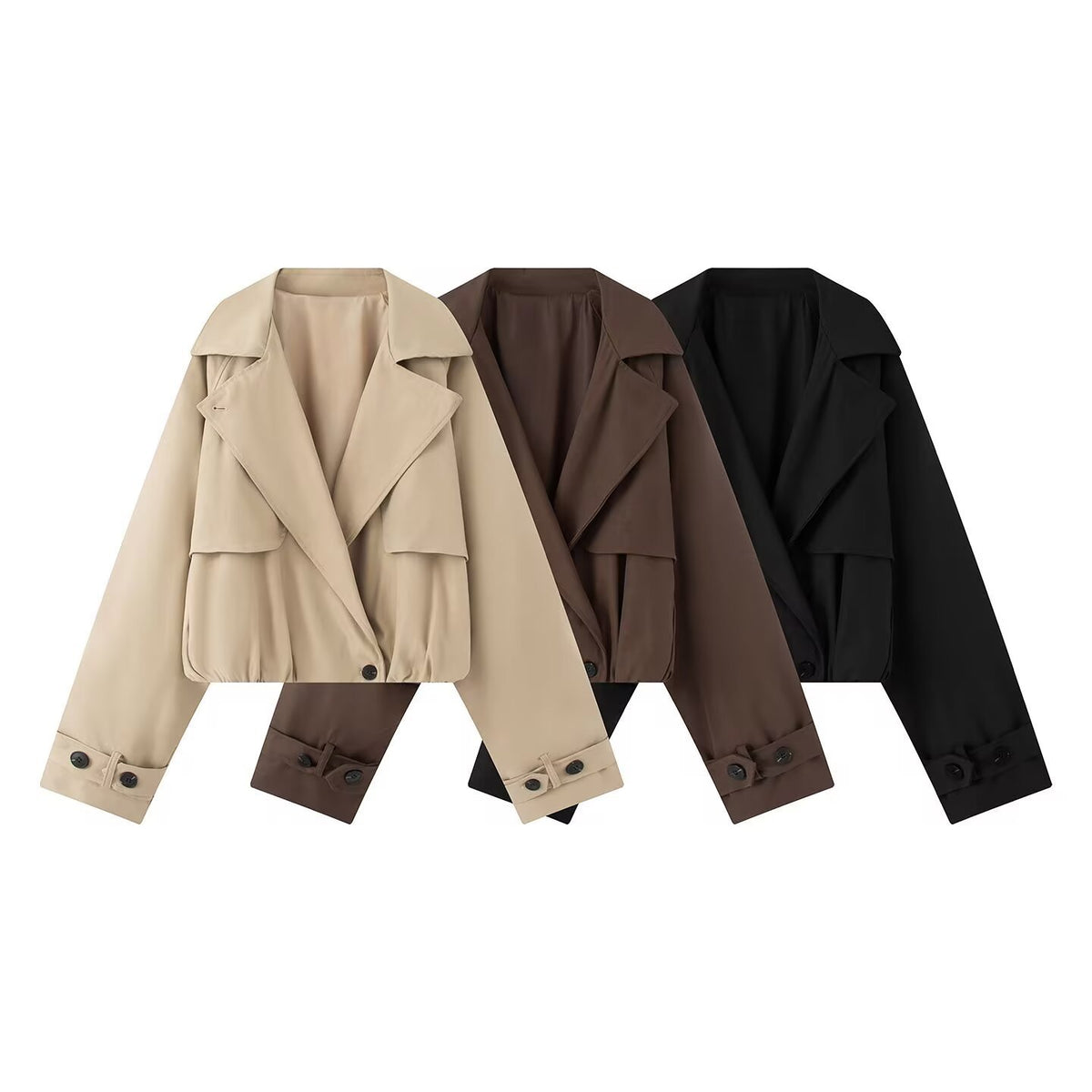 Minimalist effect windbreaker jacket for women
