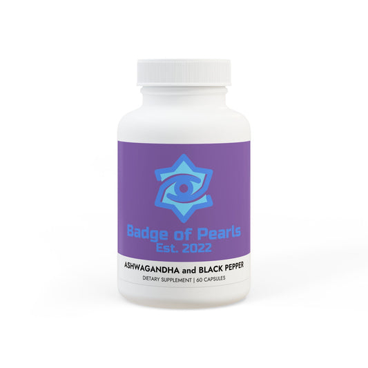 BADGE OF PEARLS Ashwagandha and Black Pepper Supplement (60 capsules)