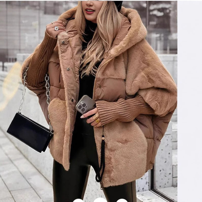Loose fitting down cotton jacket for women in autumn and winter
