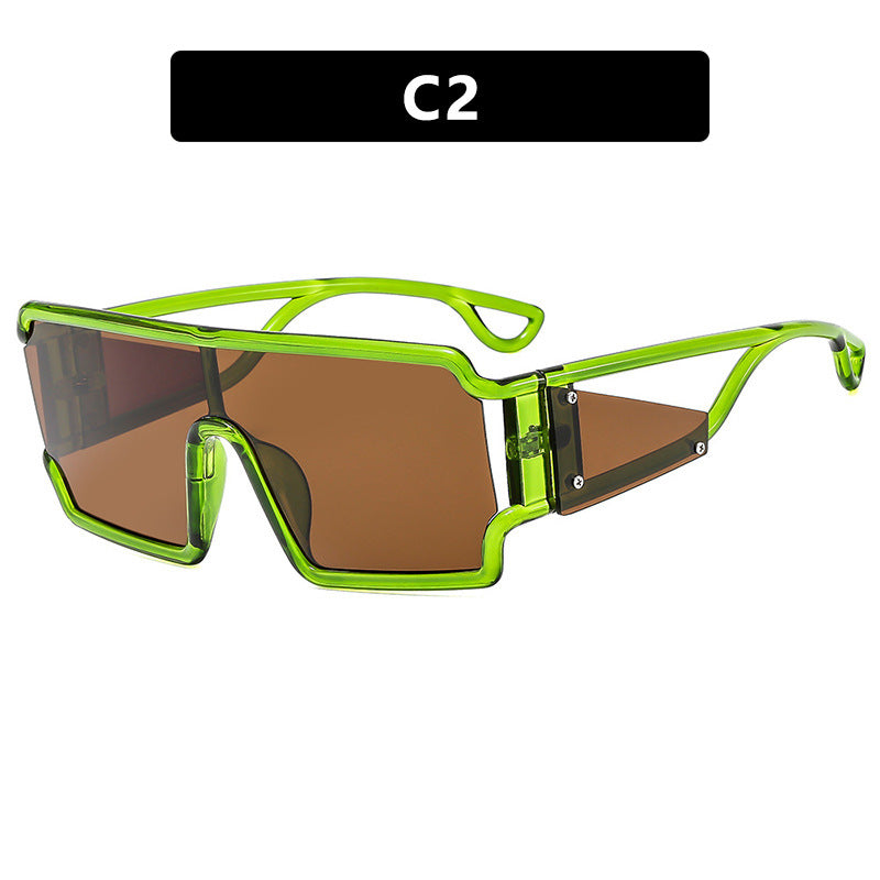 MR. POET Square connected sunglasses with hollowed out avant-garde personality Instagram popular fashion street photography futuristic sunglasses