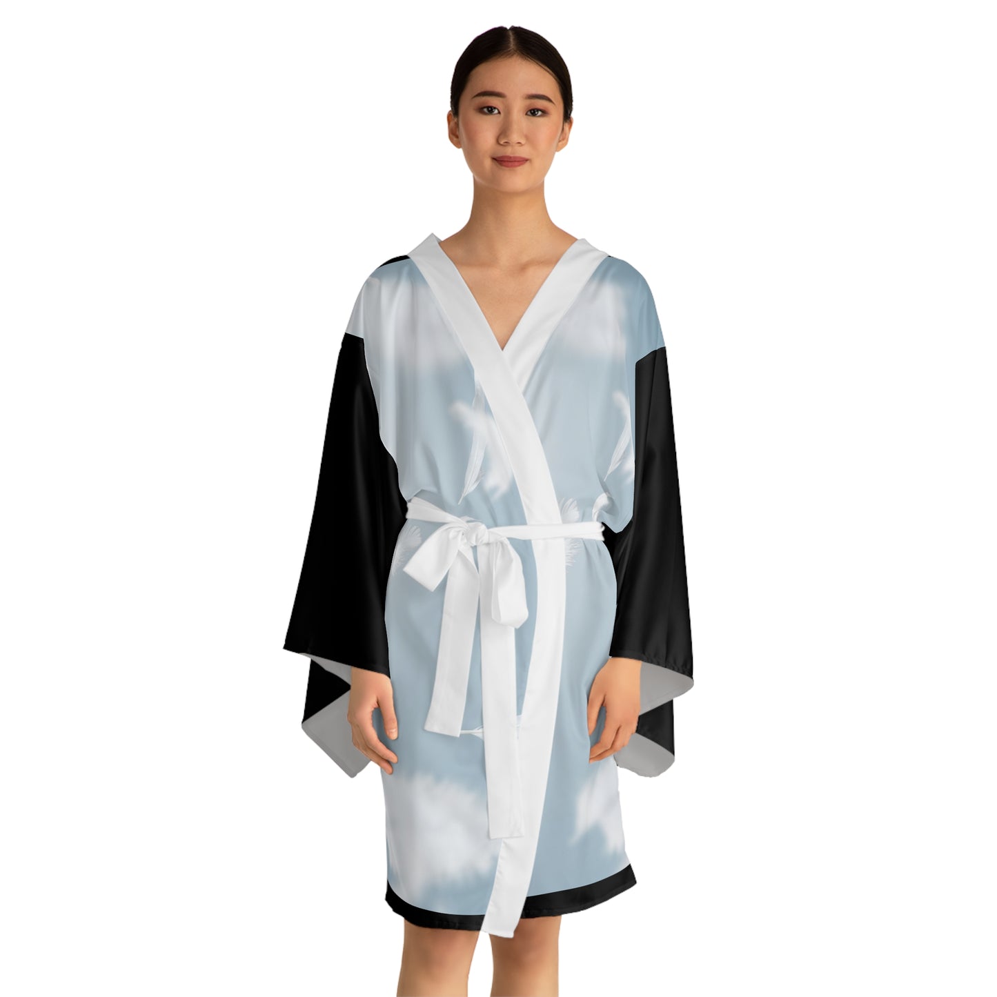 Feathered Dreams Long Sleeve Kimono Robe -POETIC Fashion for Relaxation and Self-Care