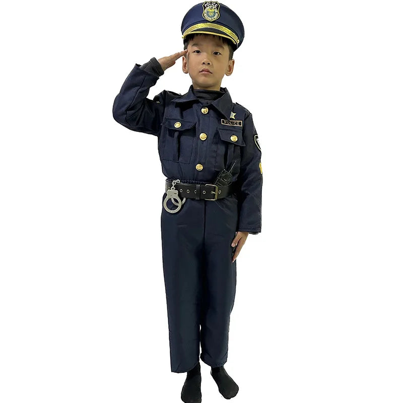 AGENT ACEVEDO 34815 Kids Cosplay Movie&tv Police Officer Costume Sets Unisex 2023 Boys America Police Halloween Carnival Dress Up Party Stage Show
