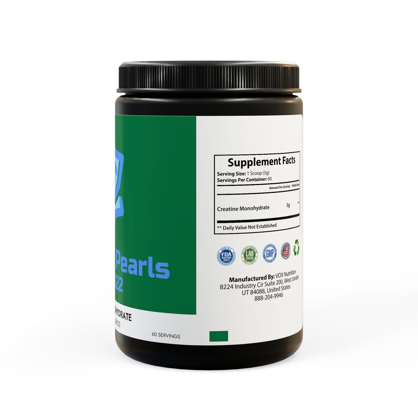 BADGE OF PEARLS Creatine Monohydrate Supplement (300g, 10.58oz)