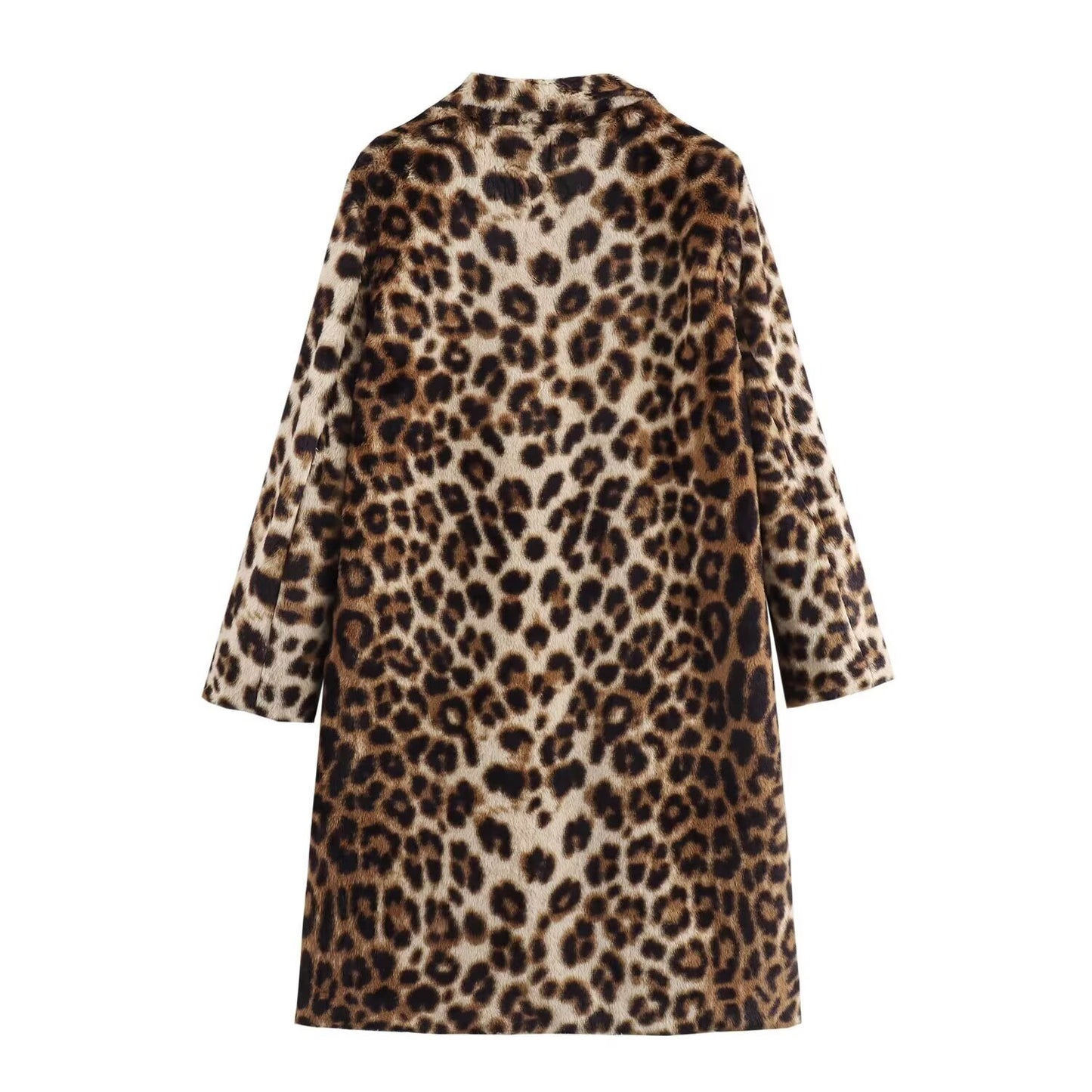 Casual versatile leopard print long jacket