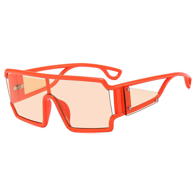 MR. POET Square connected sunglasses with hollowed out avant-garde personality Instagram popular fashion street photography futuristic sunglasses