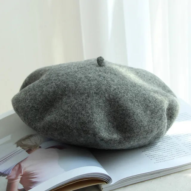 Wool Thick  Berets Artist French Beret Women Painter Hat Girls Female Warm  Walking Cap