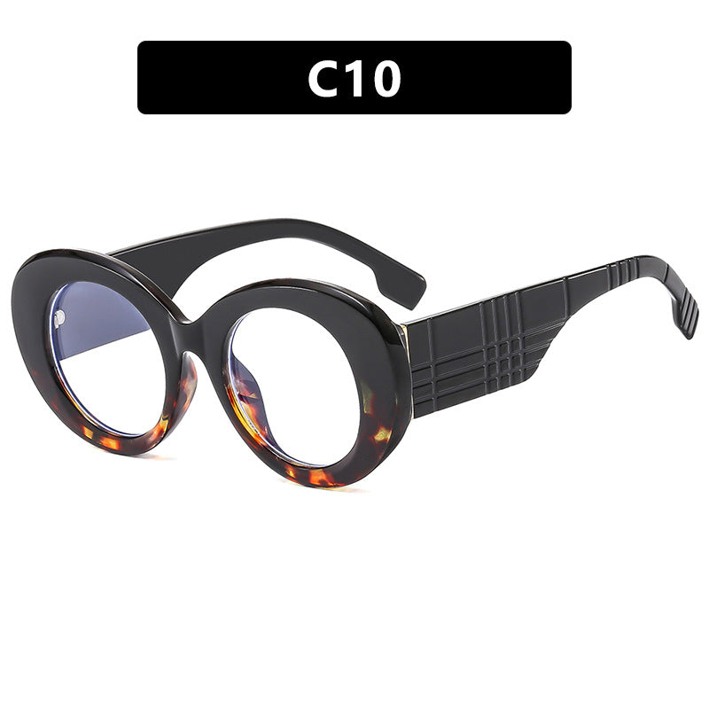FLOETRY Large frame circular sunglasses for street photography Instagram fashion show, modern retro sunglasses