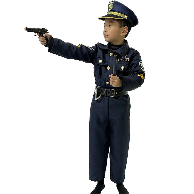 AGENT ACEVEDO 34815 Kids Cosplay Movie&tv Police Officer Costume Sets Unisex 2023 Boys America Police Halloween Carnival Dress Up Party Stage Show