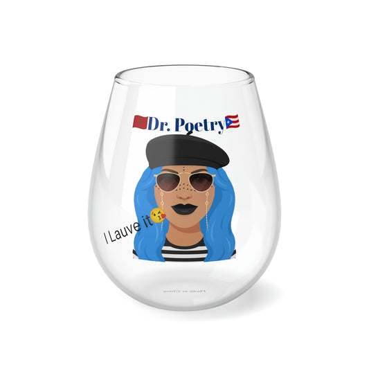 Dr. Poetry Stemless Wine Glass, 11.75oz