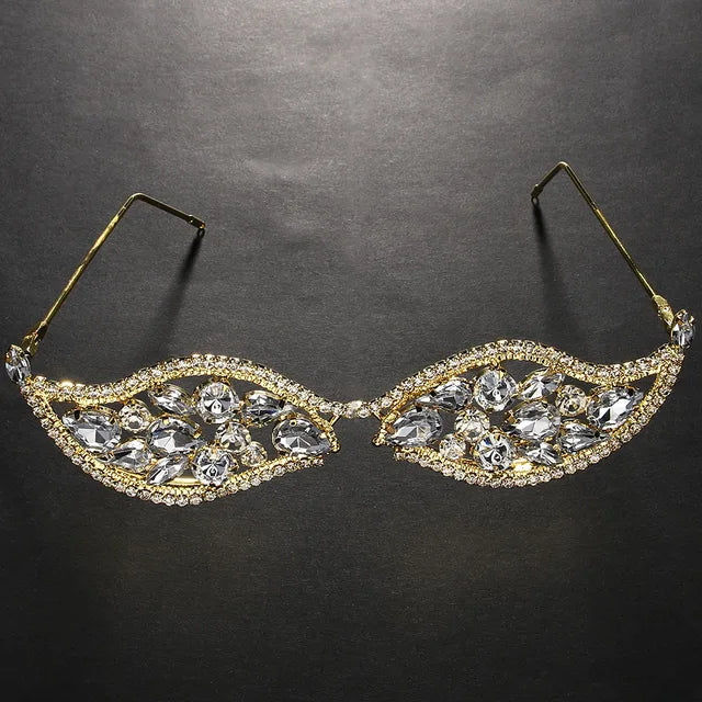 Stonefans Crystal Geometric Sunglasses Frame for Women Party Jewelry Ins Fashion Rhinestone Face Accessories Bridal Gifts