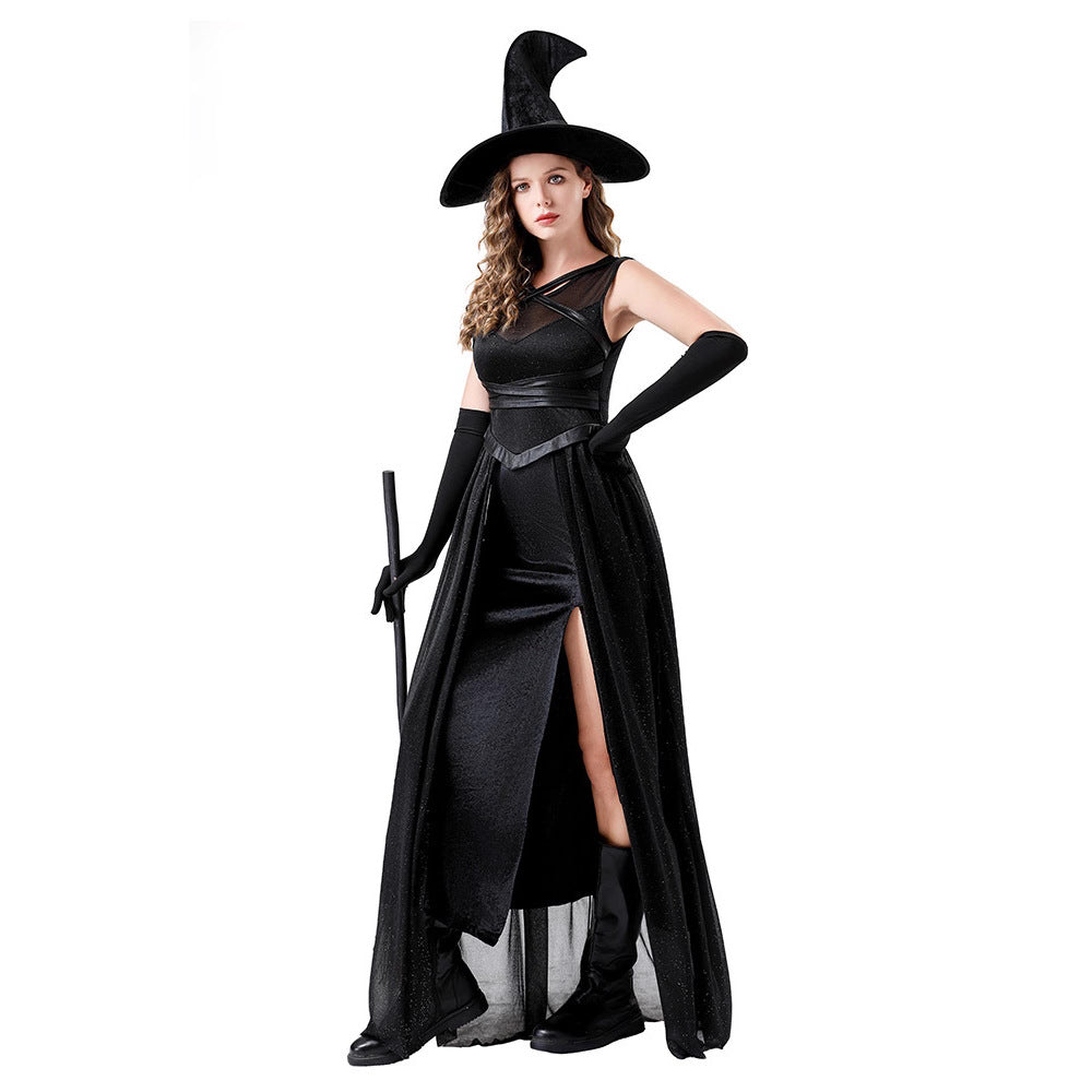 Halloween Costume Witch Role Play Dress Witch Cosplay Stage Outfit Elegant Theme Party Costume