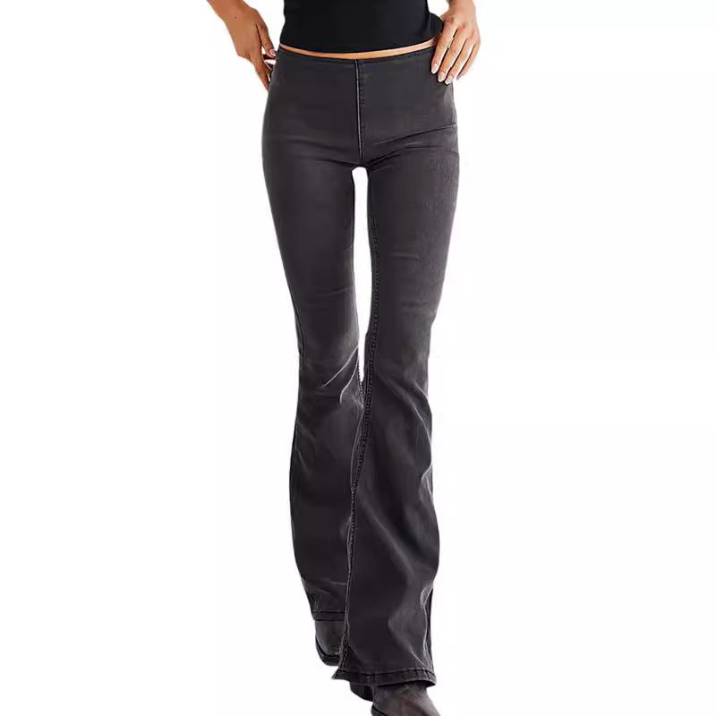 Mid waist flared jeans for women and women