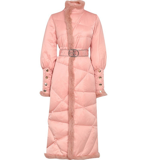 GetSpring Women Down Coats  Autumn Winter Slim Fit White Duck Down Jacket Fashion All Match Thickened Long Warm Overocat New