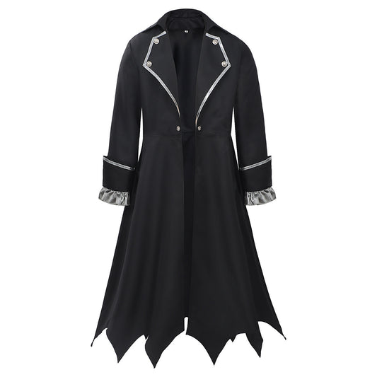 Halloween Grim Reaper Cape Costume Vampire Silver Trim Cosplay Outfit