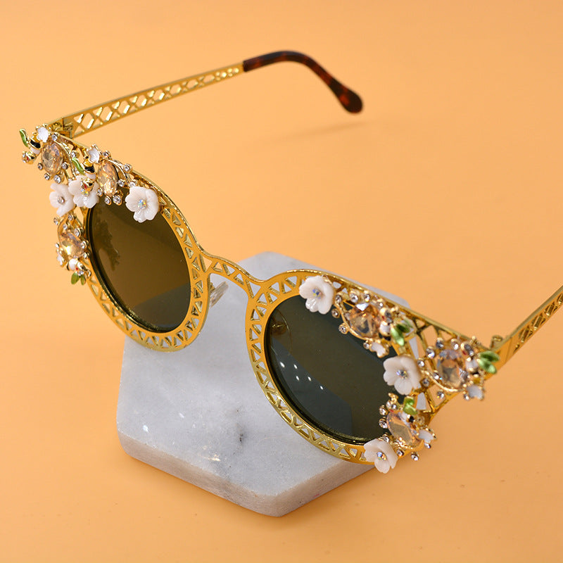 Dr. Poetry exaggerated folding sunglasses for women, Baroque star street photography sunglasses, sunglasses for women