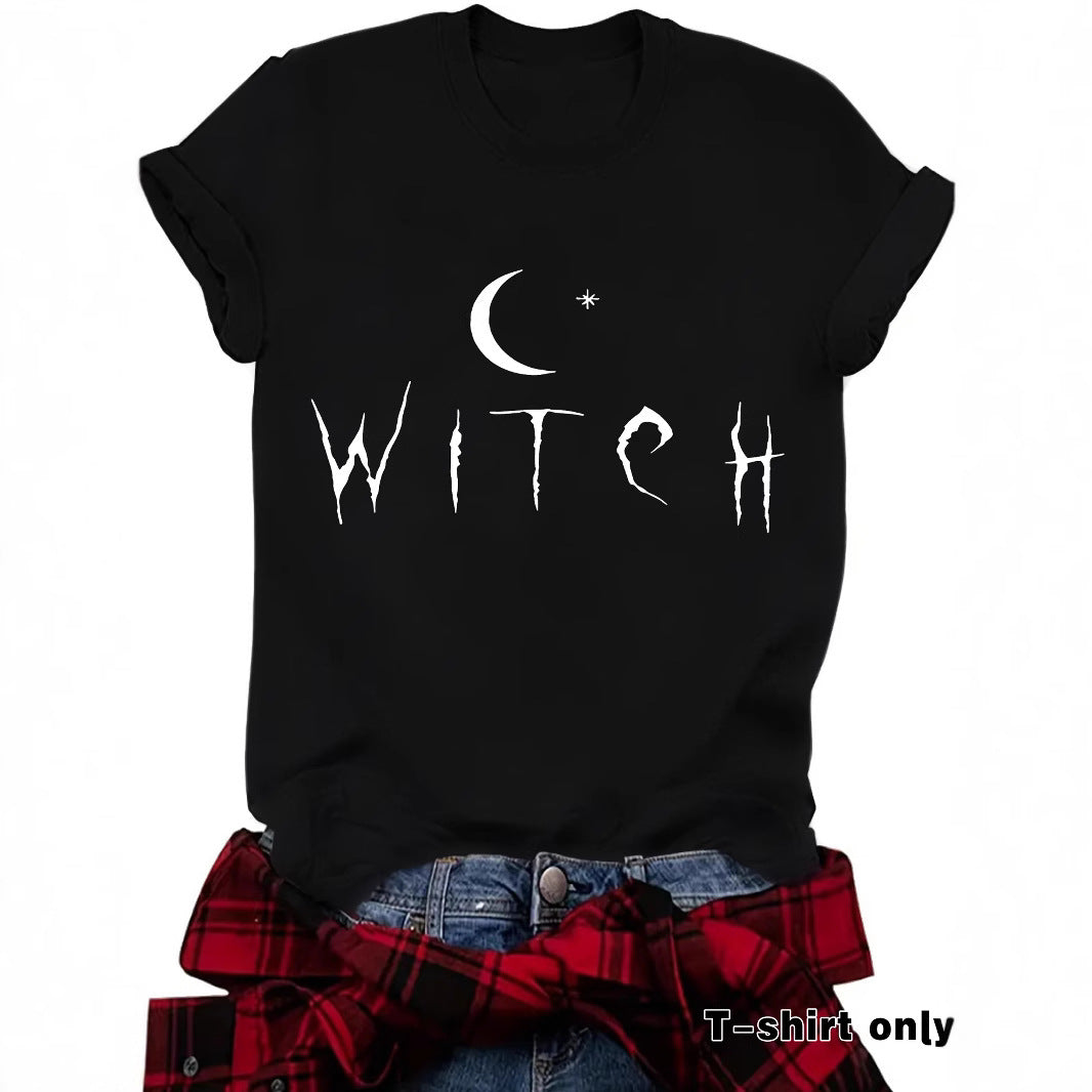 WITCH Moon Printed Short Sleeves