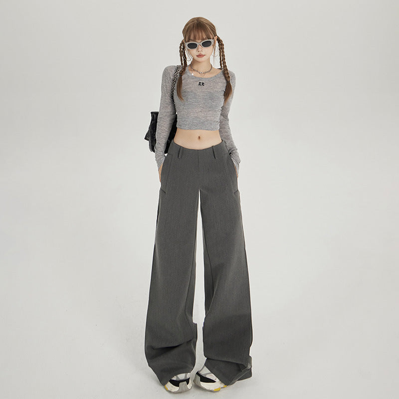 Women's Pants Wide Leg Flare Trousers Summer Elastic Dress Pants Versatile Casual Pants