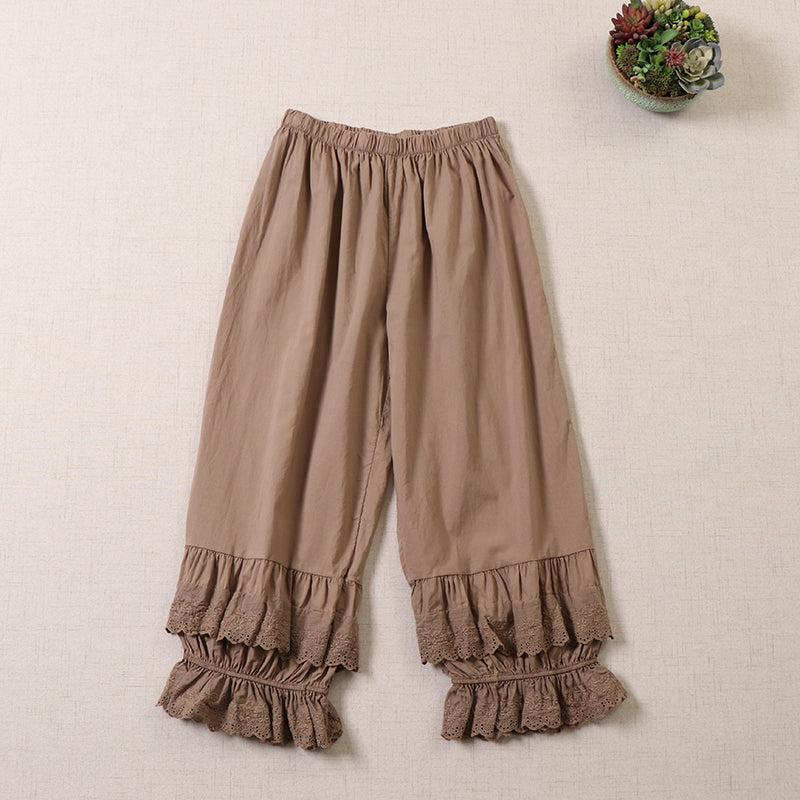 Lace high waisted wide leg pants for women