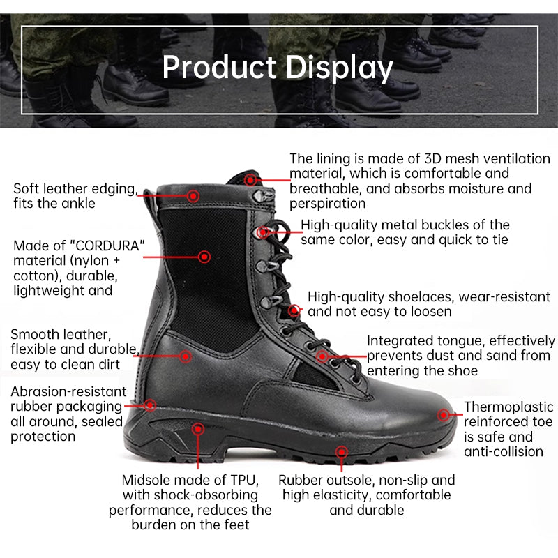 AGENT ACEVEDO 34815 New VKBO 2.0 thermal zone combat boots for men, genuine leather tactical boots.