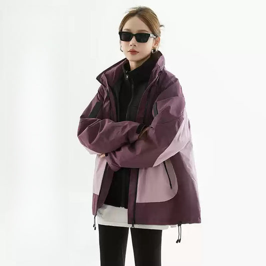 Fashion Windbreaker Jacket for Women Spring Autumn Outdoor Casual Windproof Coat