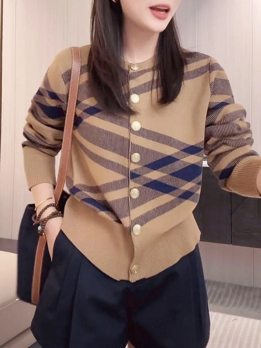 Autumn Winter Knit Long Sleeve Cardigan Sweater For Women Tops Knitwear Coat Ladies Outerwear Clothing