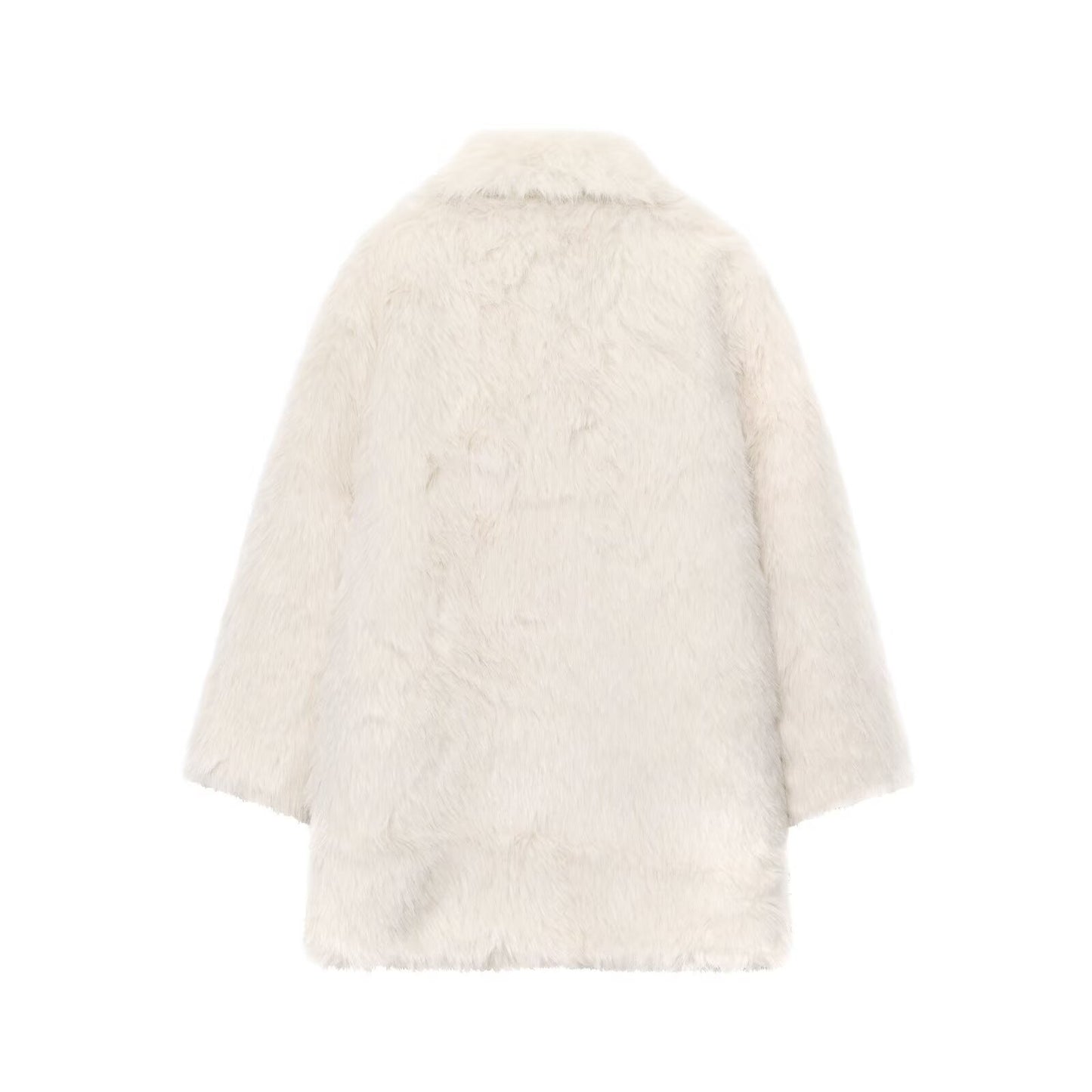 Collar faux fur effect coat jacket