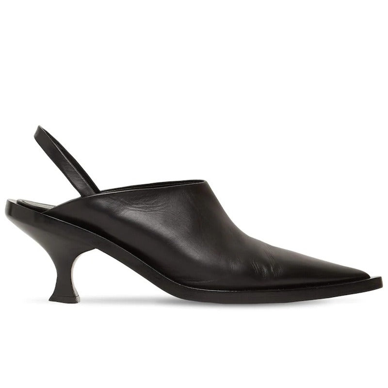 French pointed high heels with a bun and half slippers for women