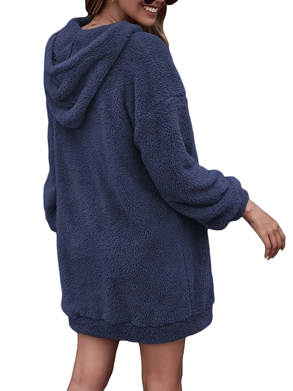 Badge of Pearls Half Zip Dropped Shoulder Oversized Hoodie
