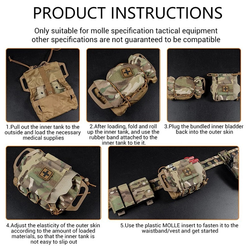 AGENT ACEVEDO 34815 Tactical Military Pouch MOLLE Rapid Deployment First-aid Kit Survival Outdoor Hunting Emergency Bag Camping Medical Kit