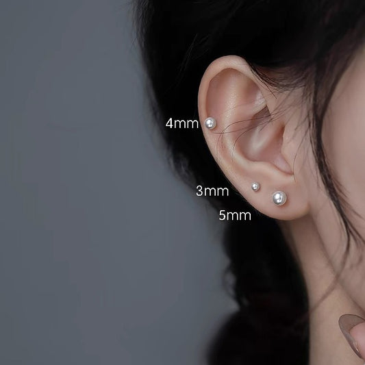 925 sterling silver pearl earrings with ear bone studs