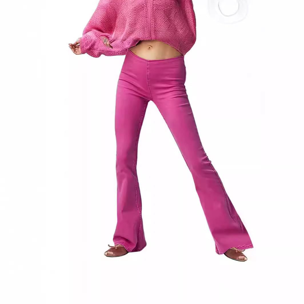 Mid waist flared jeans for women and women