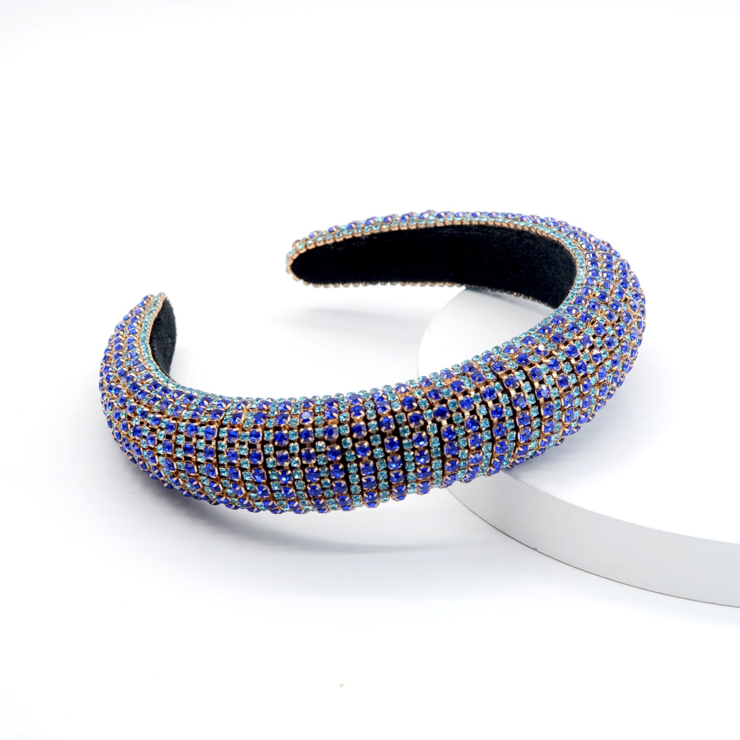 Luxury Sparkly Full Crystal Pearl Baroque Hairband Padded Rhinestone Princess Headband For Headdress Birthday Hair Jewelry