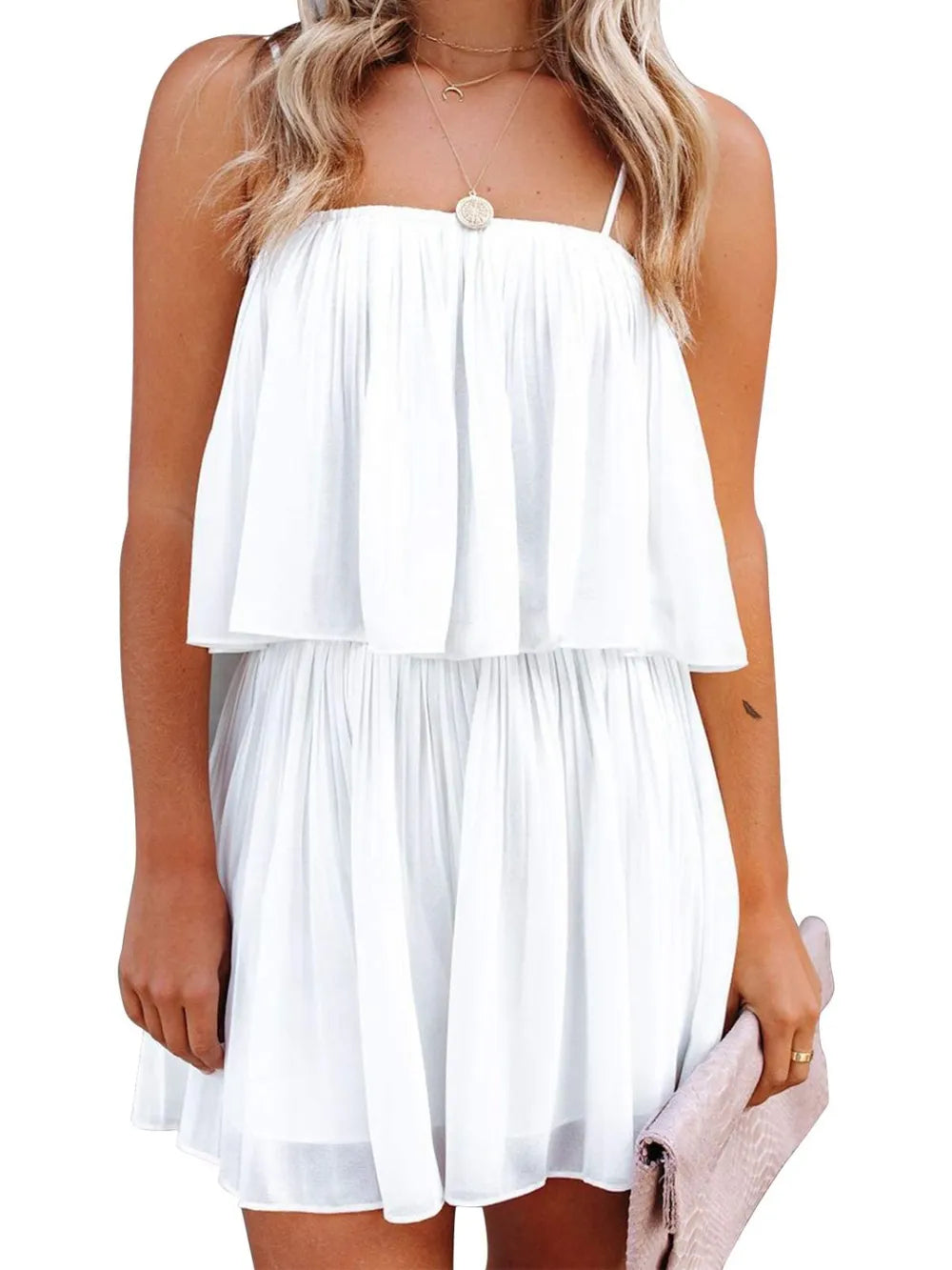 Izzy Summer sleeveless camisole jumpsuit with exposed back and wide legs