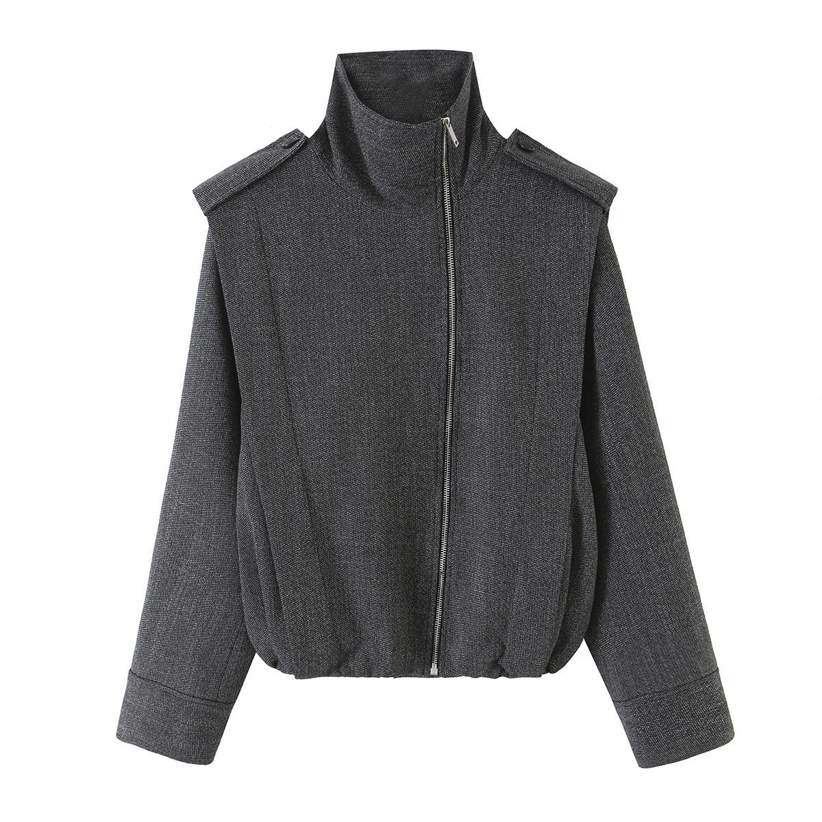 Side zipper strap jacket+pants set for women