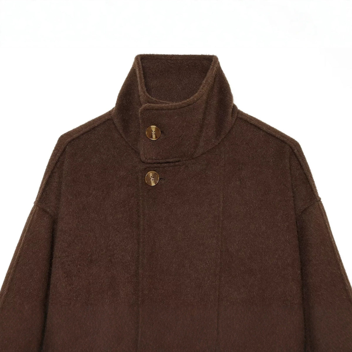 Wearing a long sleeved woolen jacket with a belt for women