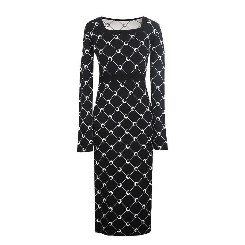 Dresses For Women In Autumn And Winter New Slim Back With Knit Skirt