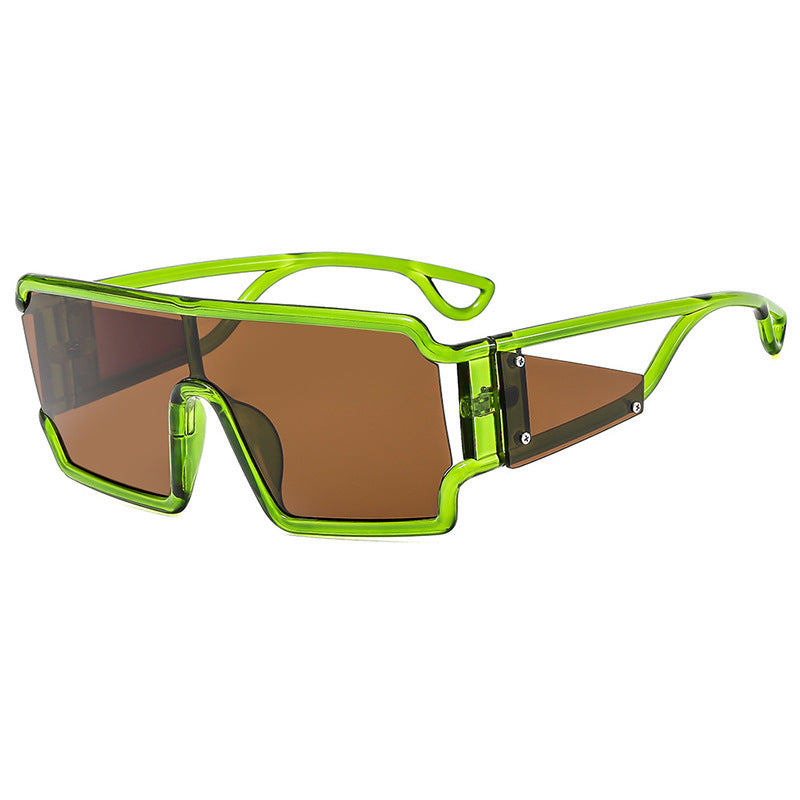 MR. POET Square connected sunglasses with hollowed out avant-garde personality Instagram popular fashion street photography futuristic sunglasses