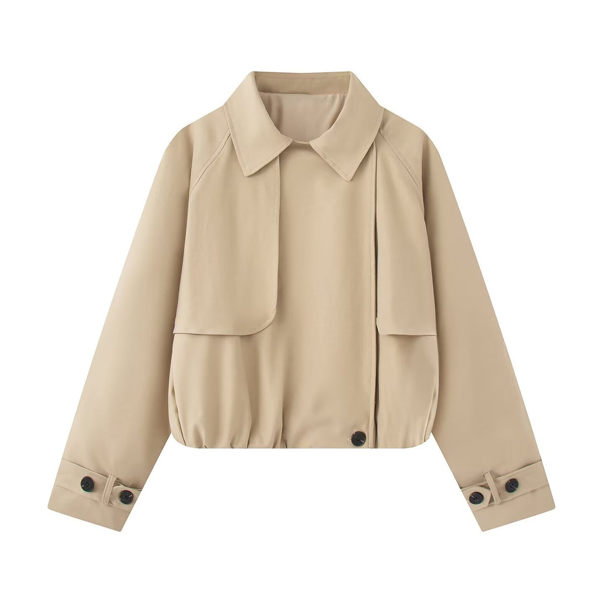 Minimalist effect windbreaker jacket for women
