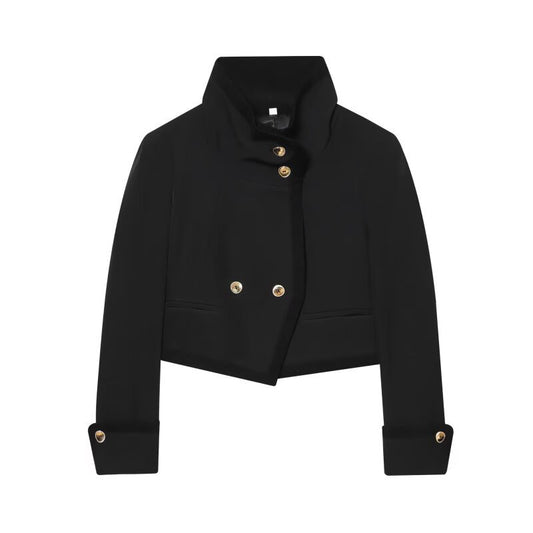 Double breasted short jacket women's coat