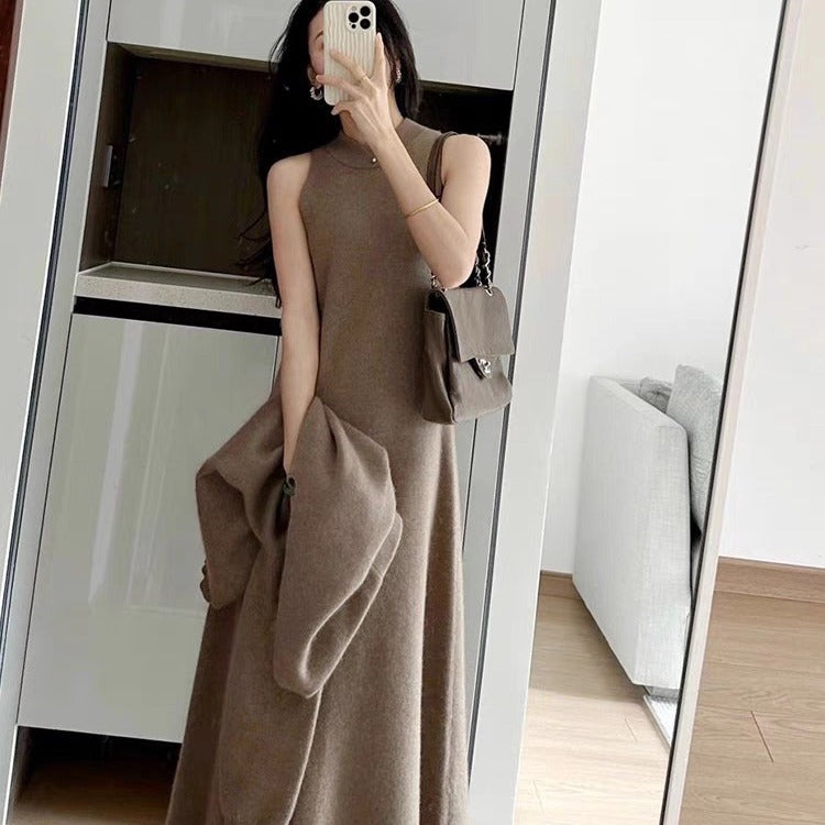 Style Knit Cami Dress Two Piece Set for Women