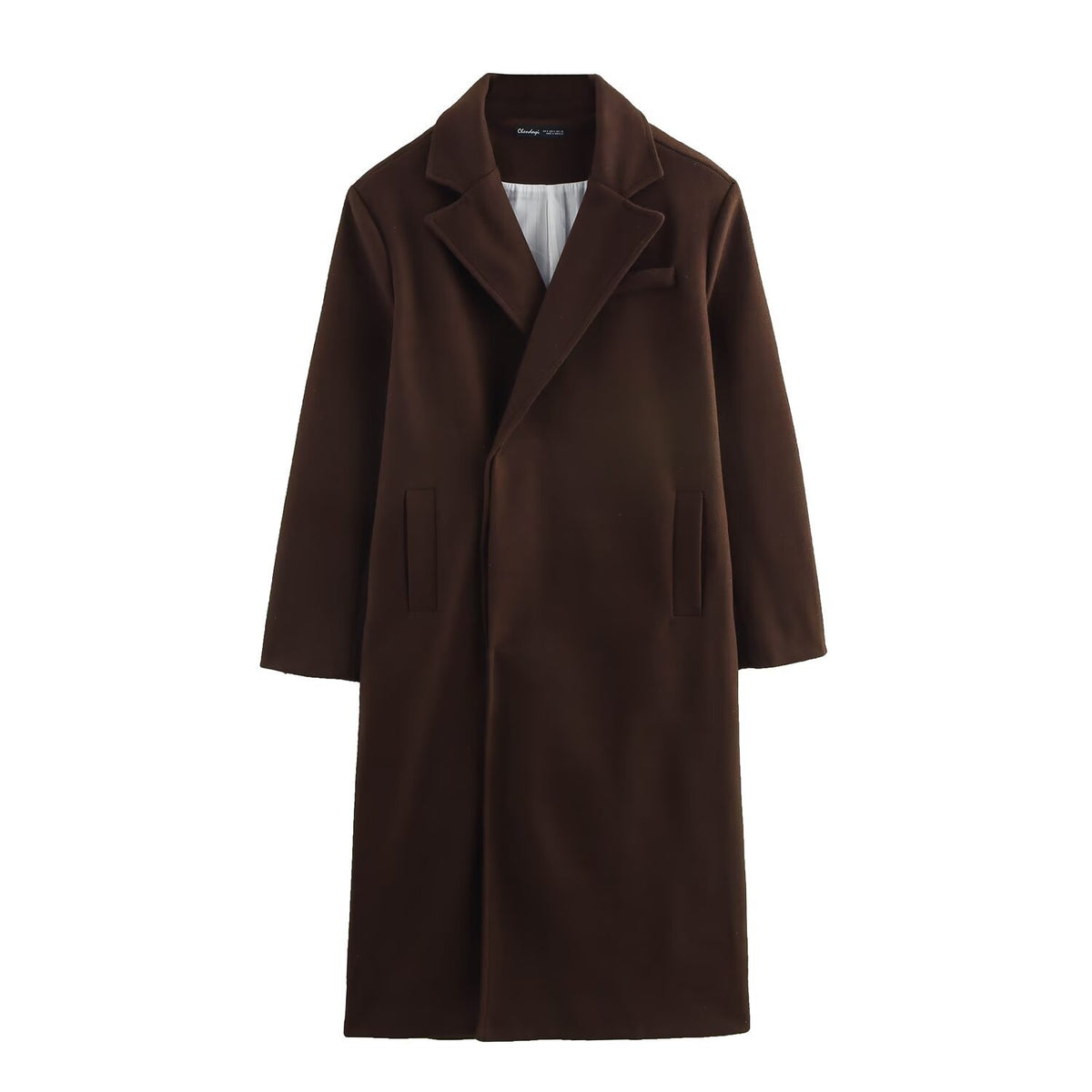Autumn and winter fashion extended style temperament lapel blended coat jacket for women