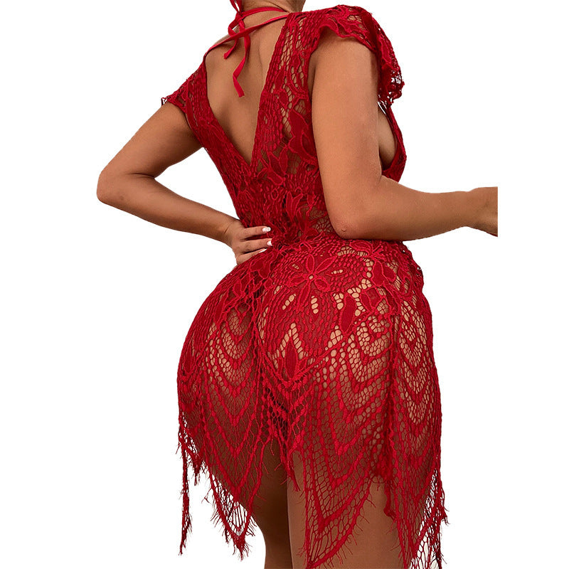 LA BELLA Women's New Sexy Lace Lingerie Night Fire Temptation Erotic Suit Female